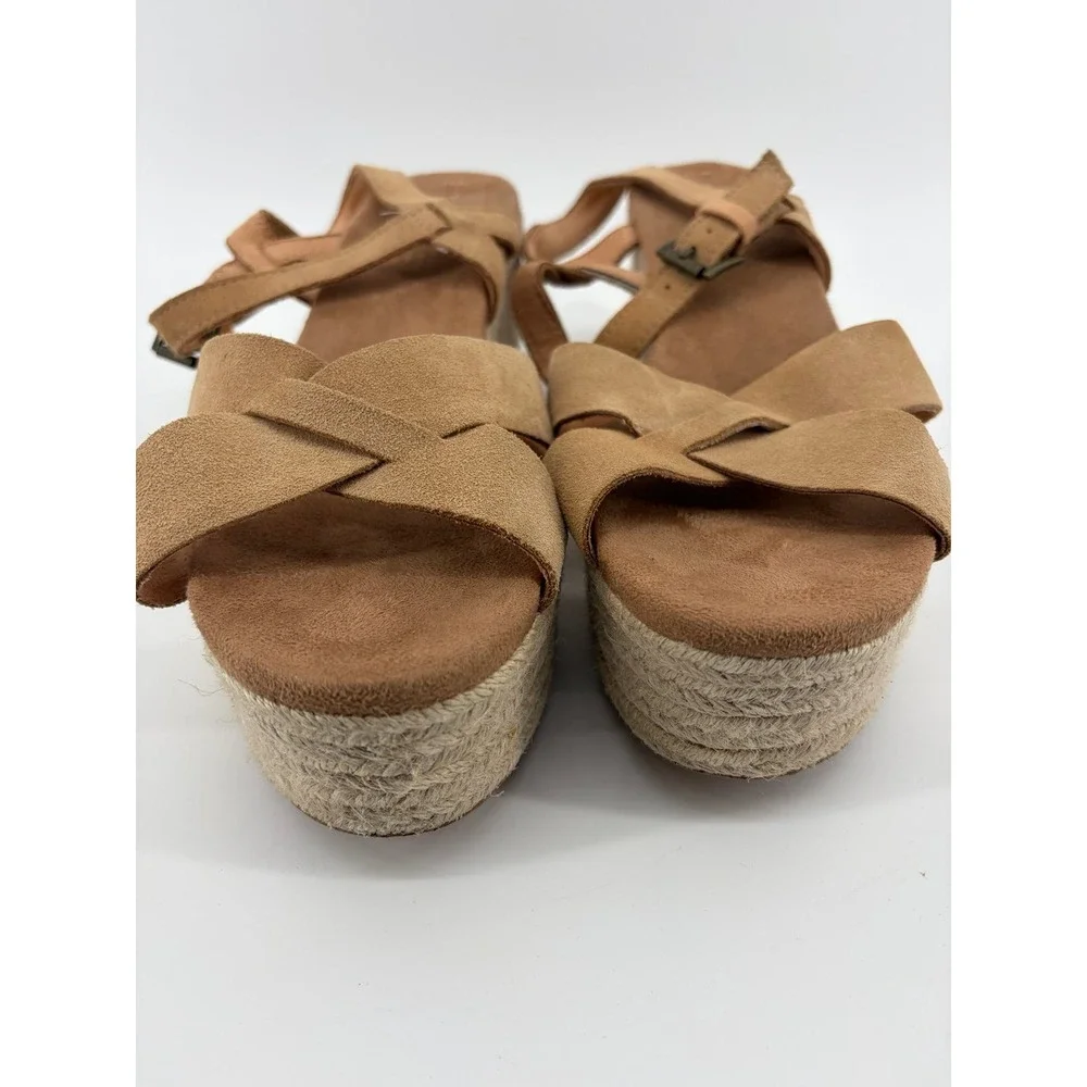 Toms Tan Espadrilles with Crisscross Straps, Women's Size 11